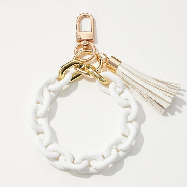 Frem - Wholesale Keychain Bracelet - Silicone Coated Matte Key Ring Bracelets with Leather Tassel6