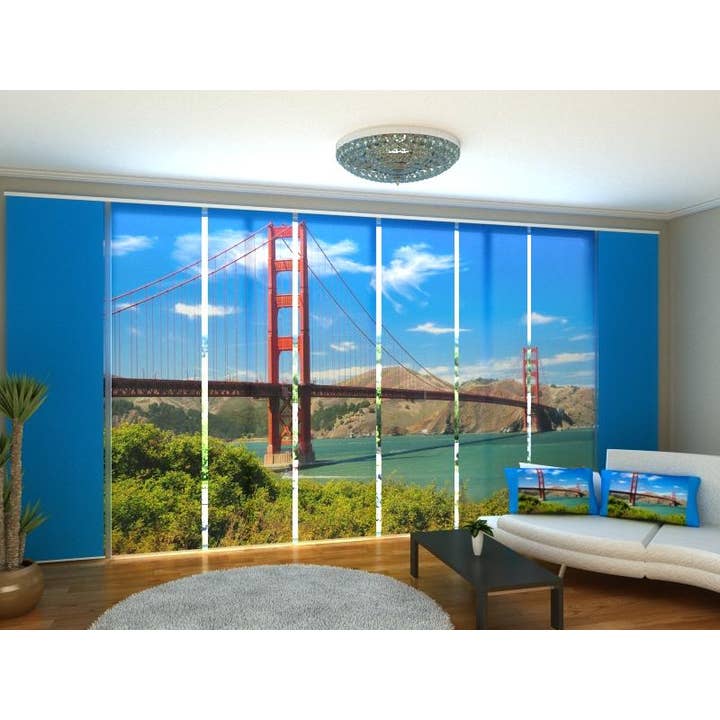 Uppsättning av 8 Golden Gate Bridge Panel Gardiner för wholesale av IlyDecor
