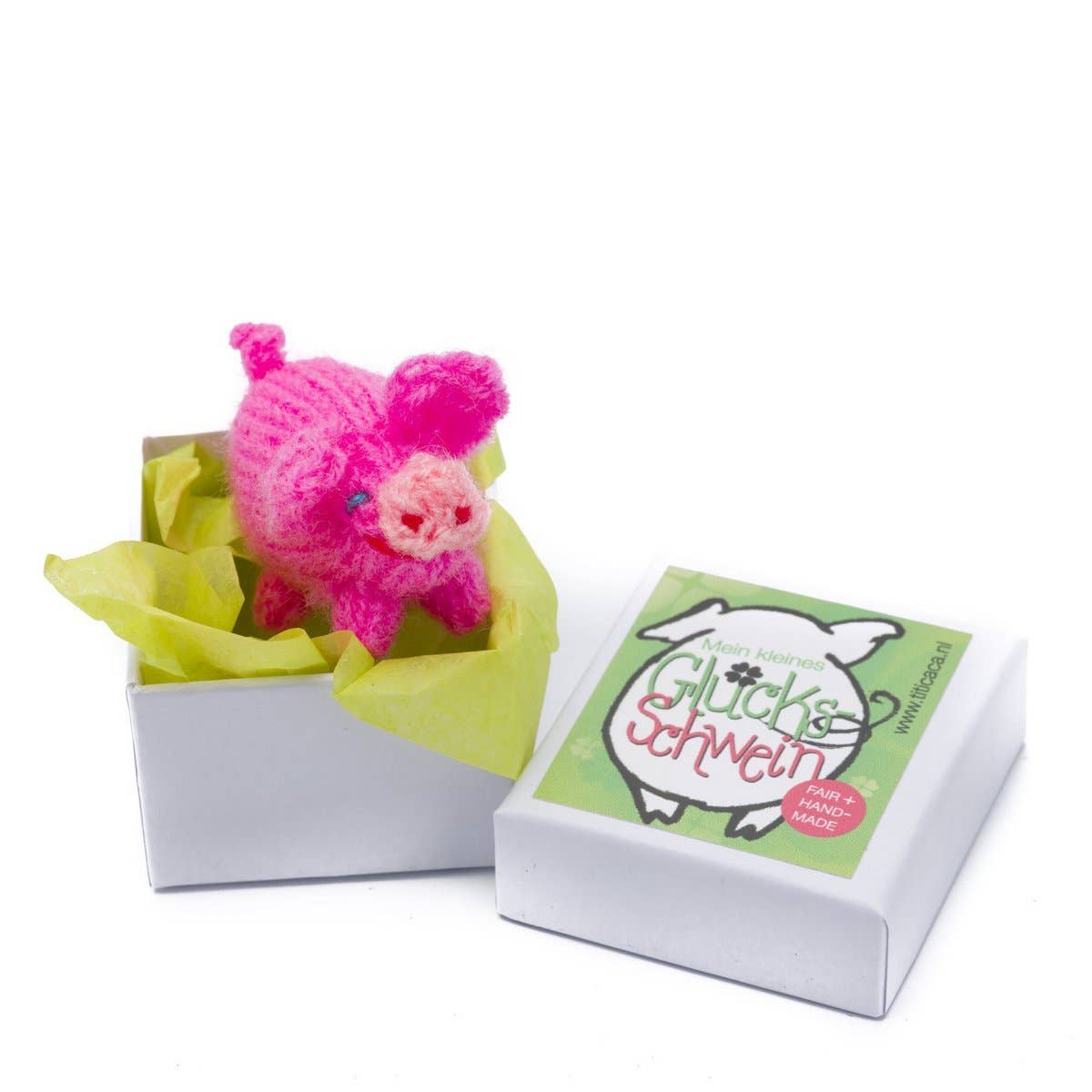 Titicaca - Wholesale Decorative Figurine - Knitted piglet, in a box2