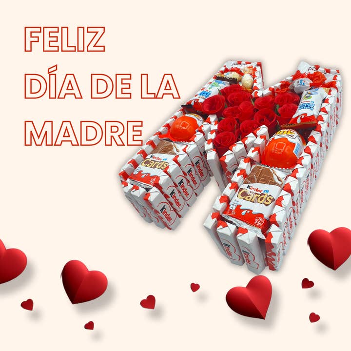 IAMI - Vendita all'ingrosso Confezioni di cioccolatini - Regalo per la festa della mamma per bambini - Lettera M ripiena di cioccolato