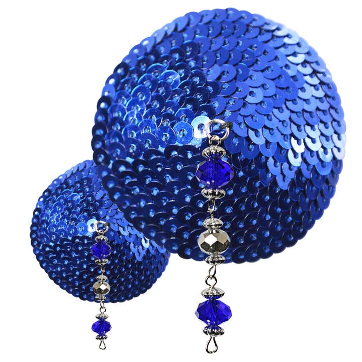 Nipple Covers Sequin Round Blue - Beads for wholesale by Bijoux De Nip