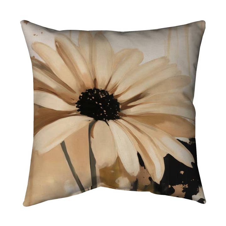 Hermosa Almohada Negra Daisy | Decoración Contemporánea de Dormitorio para venta al por mayor de BEGIN HOME DECOR