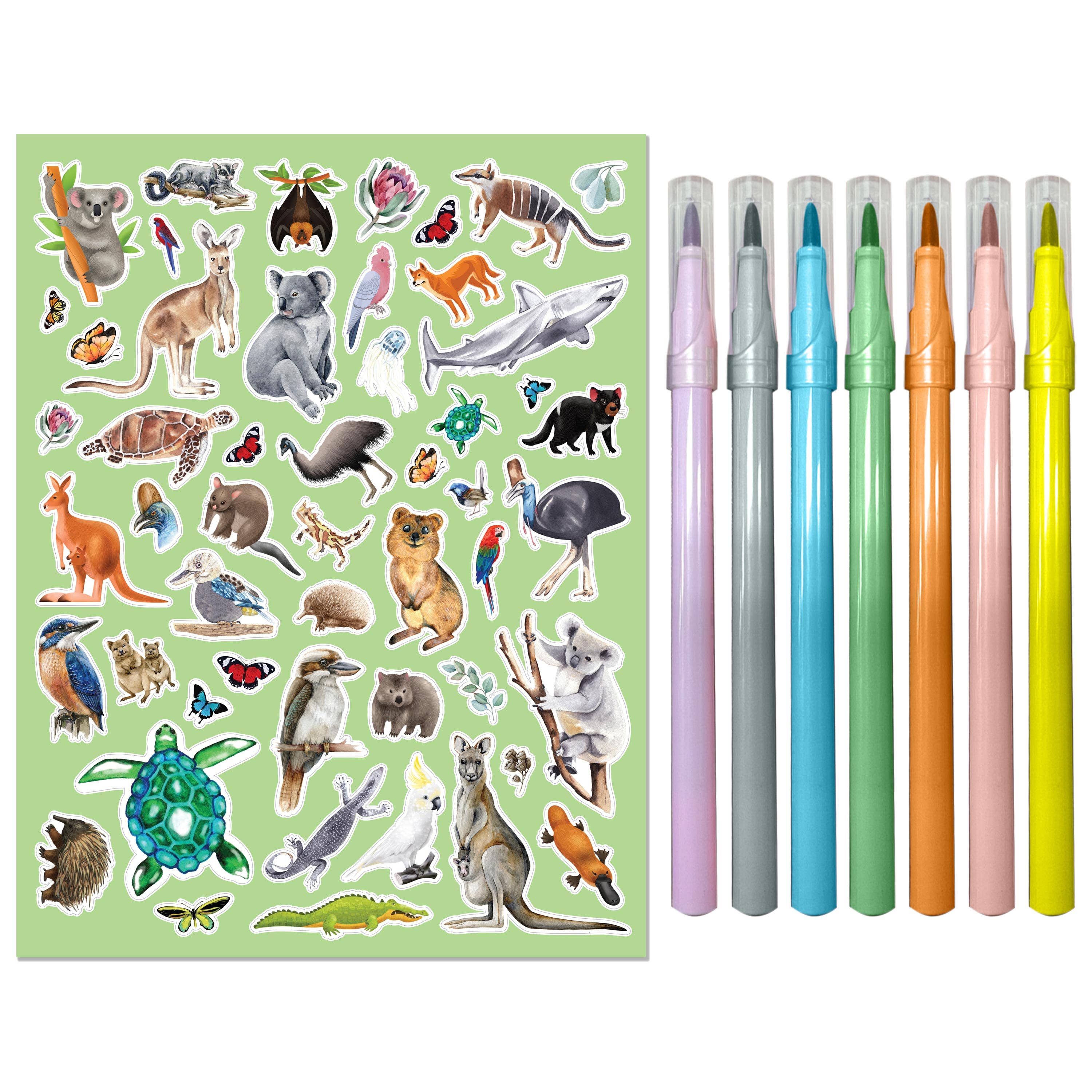 Hinkler Australia - Wholesale Coloring Book - Kids & Baby - Kaleidoscope Colouring Australian Wildlife Kit1