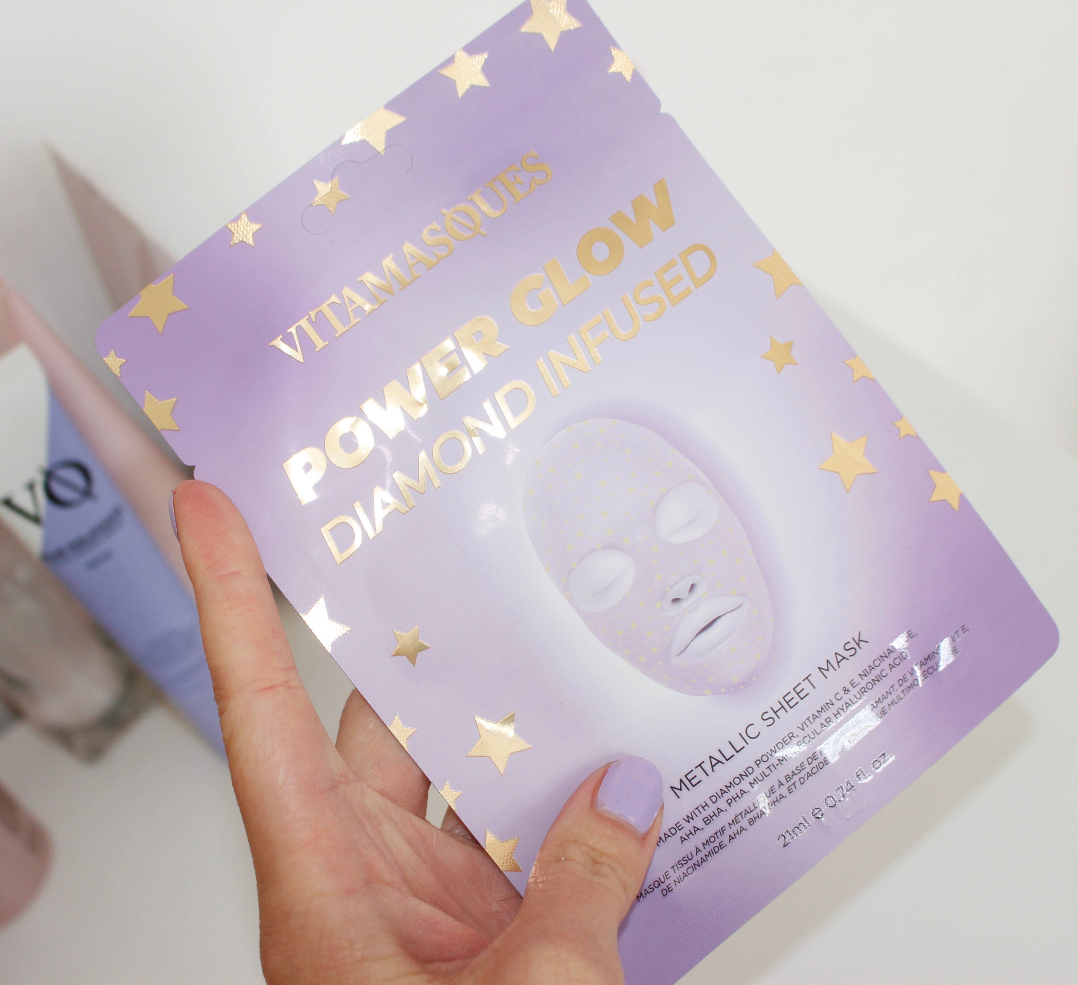 Vitamasques US - Wholesale Skincare Face Mask - Power Glow Diamond Infused Metallic Face Sheet Mask 💎4