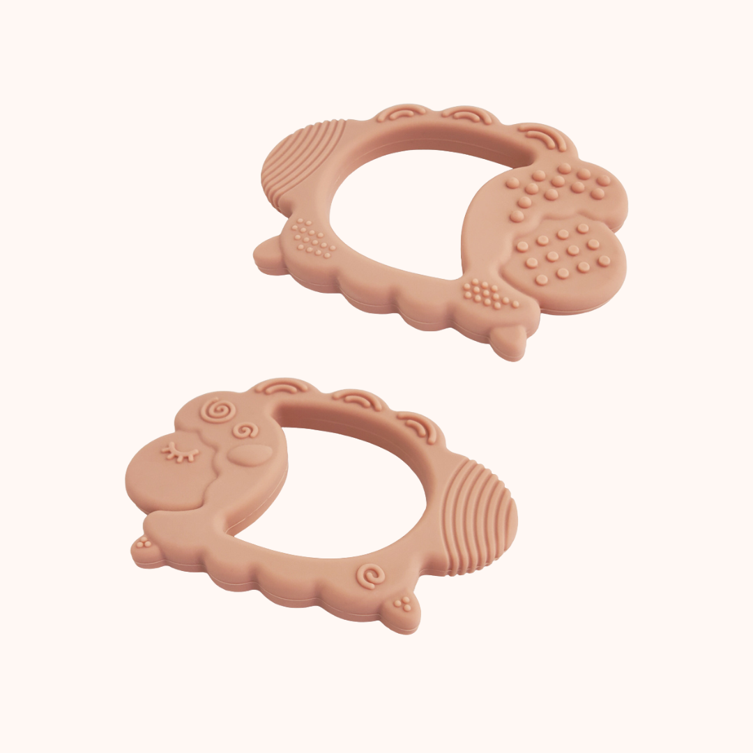 MAVIE - Vendita all'ingrosso Massaggiagengive (senza clip) - Neonati - Blush e Coral - Set di Massaggiagengive2