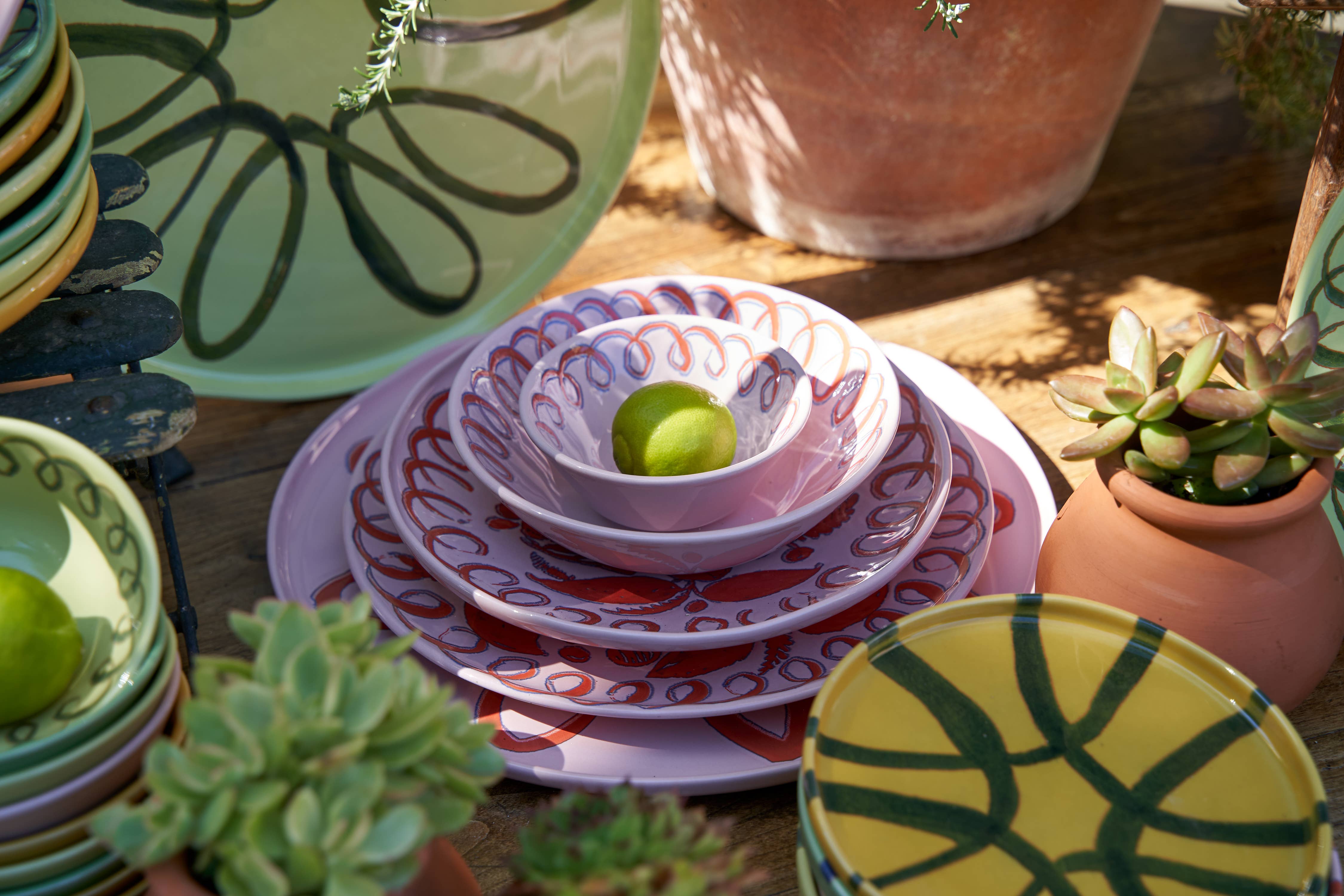 Couleur Nature – wholesale Dinner plate – Amalfi Dessert Plate Pink - 9.1" Diameter4