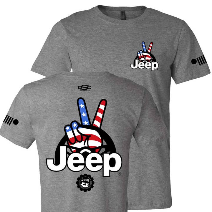 Mens Jeep® Wave USA T-Shirt - Heather Grey for wholesale on Faire