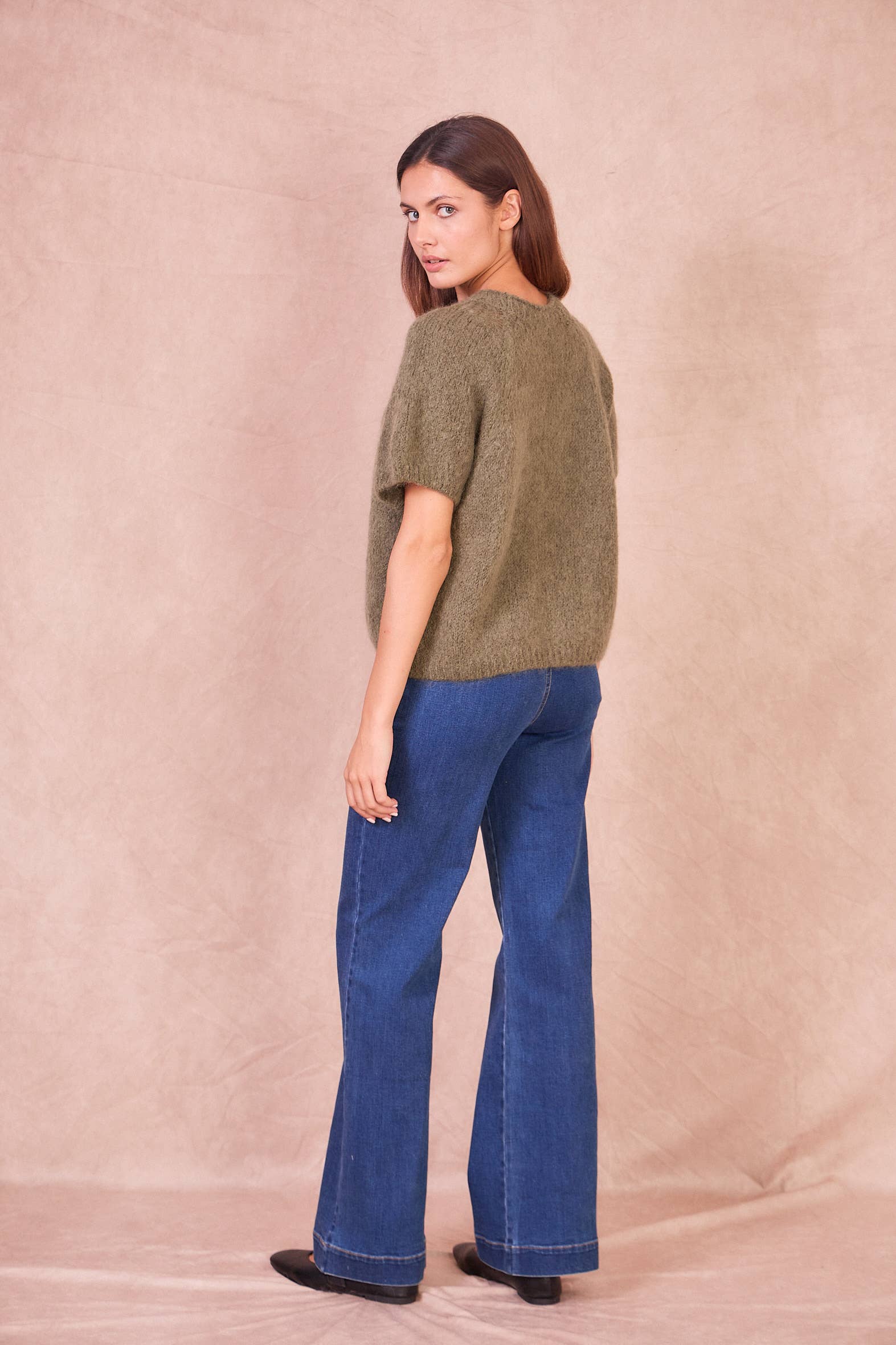 Calie Paris - Wholesale Knit Sweater - Women's - Short-Sleeve Mohair Blend Sweater7