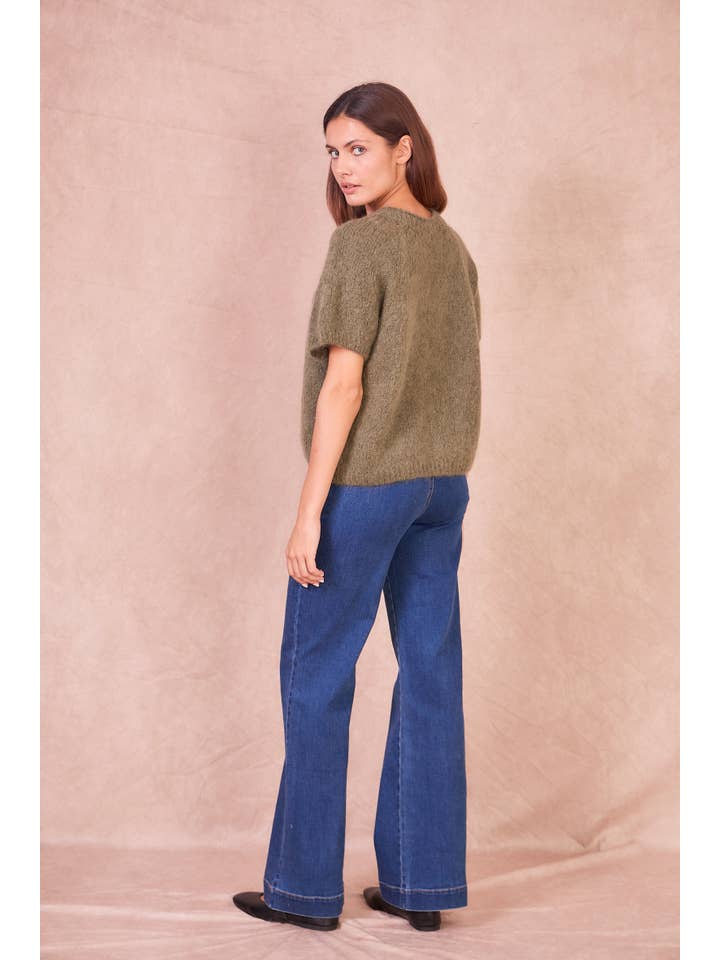 Calie Paris - Wholesale Knit Sweater - Women's - Short-Sleeve Mohair Blend Sweater7