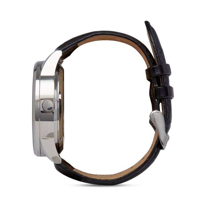 TAYROC - Venta al por mayor Reloj de pulsera - Hombre - Reloj de pulsera Belton cuero negro y caja plateada4