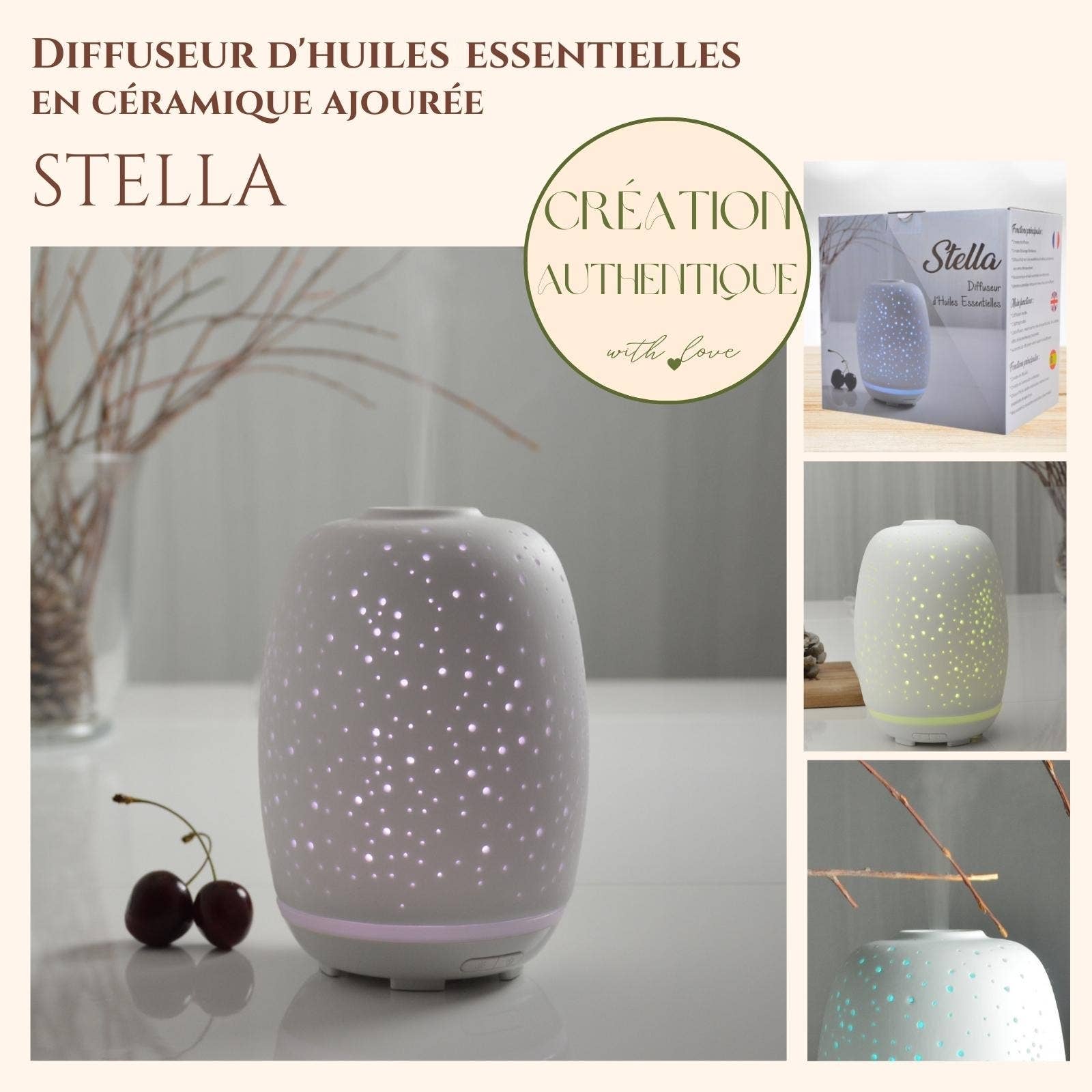 Zen'Arôme - Wholesale Elektronische diffuser - Stella keramische diffuser voor essentiële oliën en geurverspreiding3