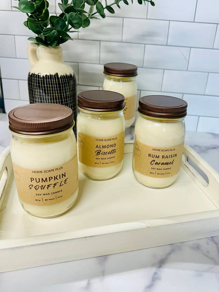 Velas de cera de soja Jar, 14 onzas para venta al por mayor de Home Scape Plus