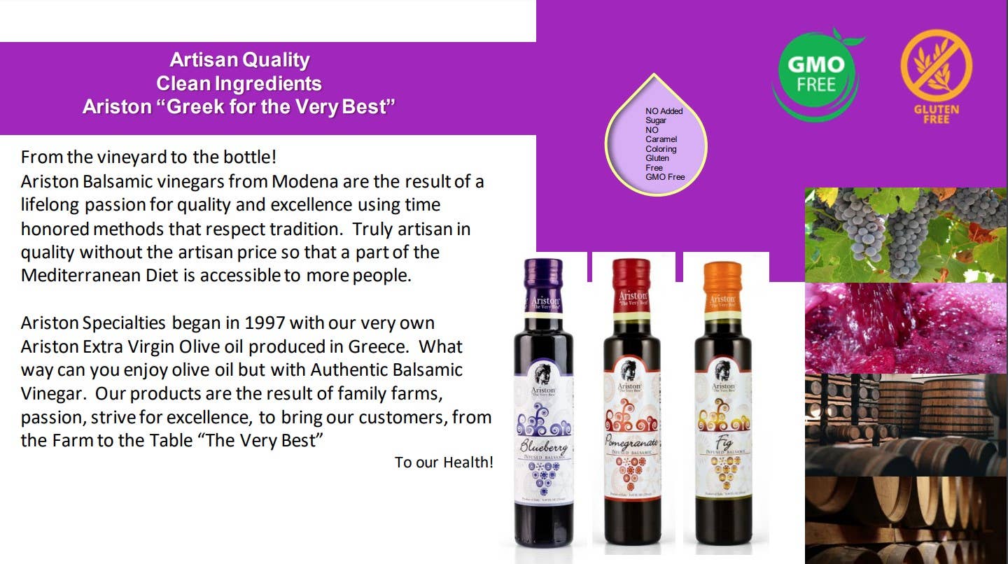 Ariston Specialties – Großhandel Essig – Ariston Balsamico mit Feigen, 8,45 oz3