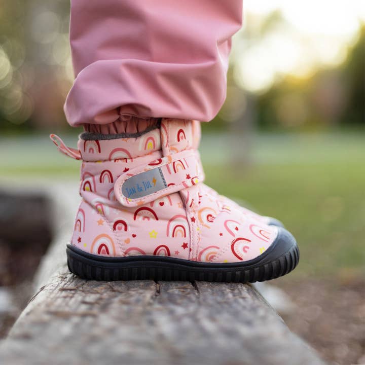 Jan & Jul - Wholesale Booties - Kids - Pink Rainbow | Toasty-Dry Booties