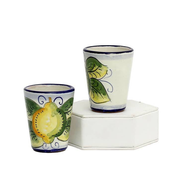 Artistica - Deruta of Italy - Wholesale Shot Glass - LIMONCELLO: Limoncello Shot Cups 2 Oz. (Set of six.)3