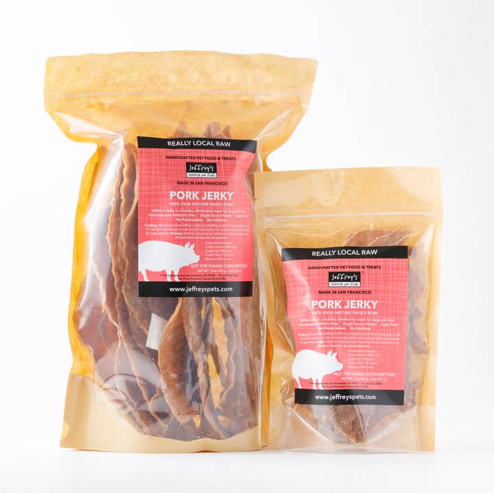 Jeffrey's Natural Pet Foods - Wholesale Pet Treats - Dog - Jeffrey's House Made Pork Jerky