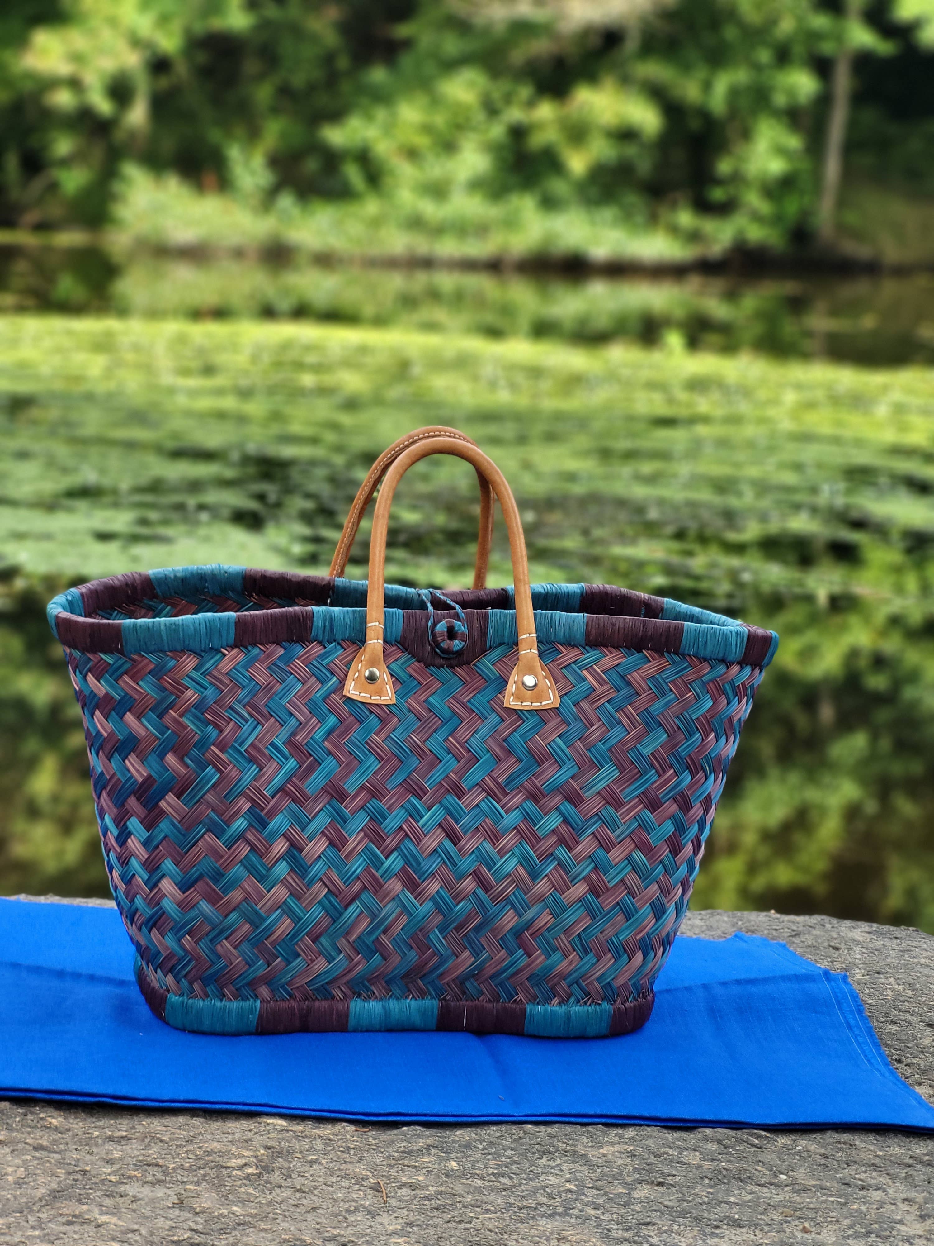 Nature et Fibre - Vente Sac de plage - Paniers artisanaux colorés en fibres naturelles9