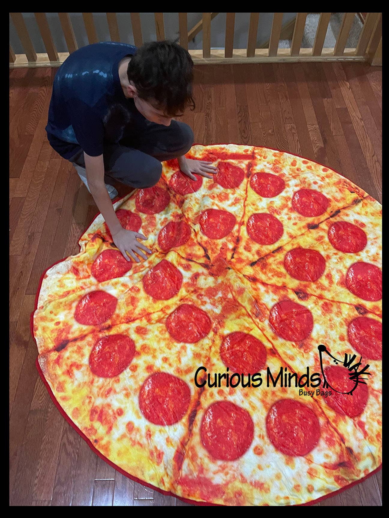 Curious Minds Toys - Wholesale Throw Blanket - 1 Cute Pepperoni Pizza Blanket - Round 5 Foot Circle 60" x 66