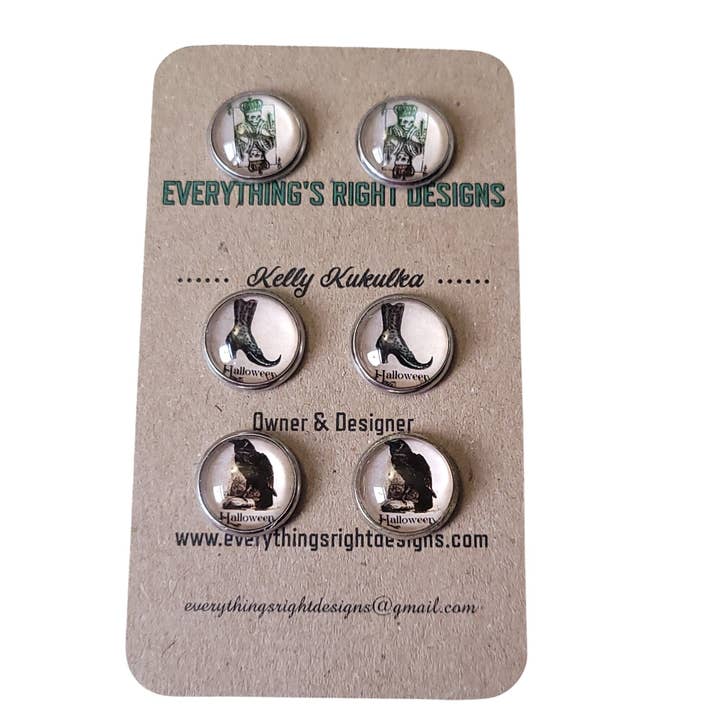 Halloween-Ohrstecker-Set, Herbstophrringe für den Großhandel von Everything's Right Designs