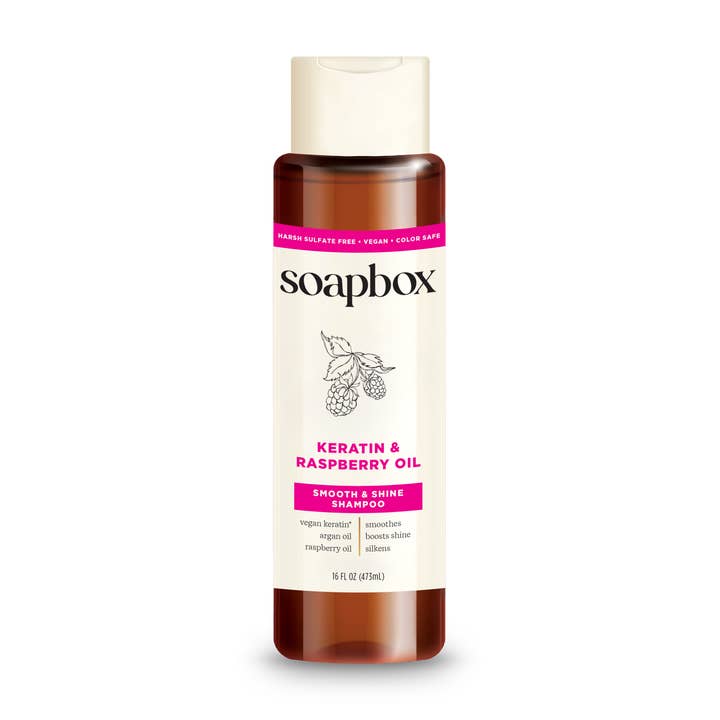 Keratin & Raspberry Seed Oil Smoothing Shampoo for wholesale by soapbox