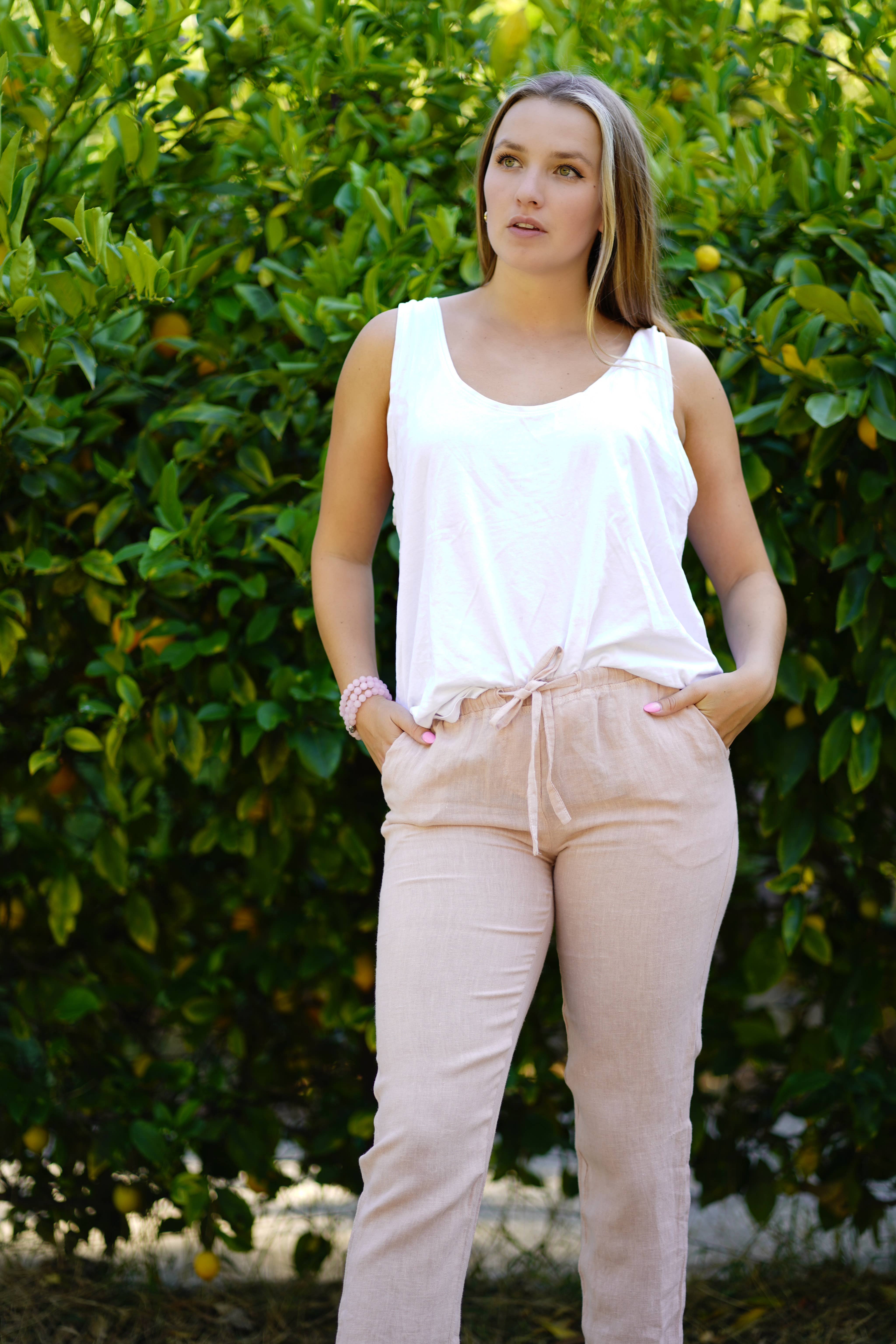 Dolma – wholesale Pants – Women's – Classic Slim Fit Linen Pants5