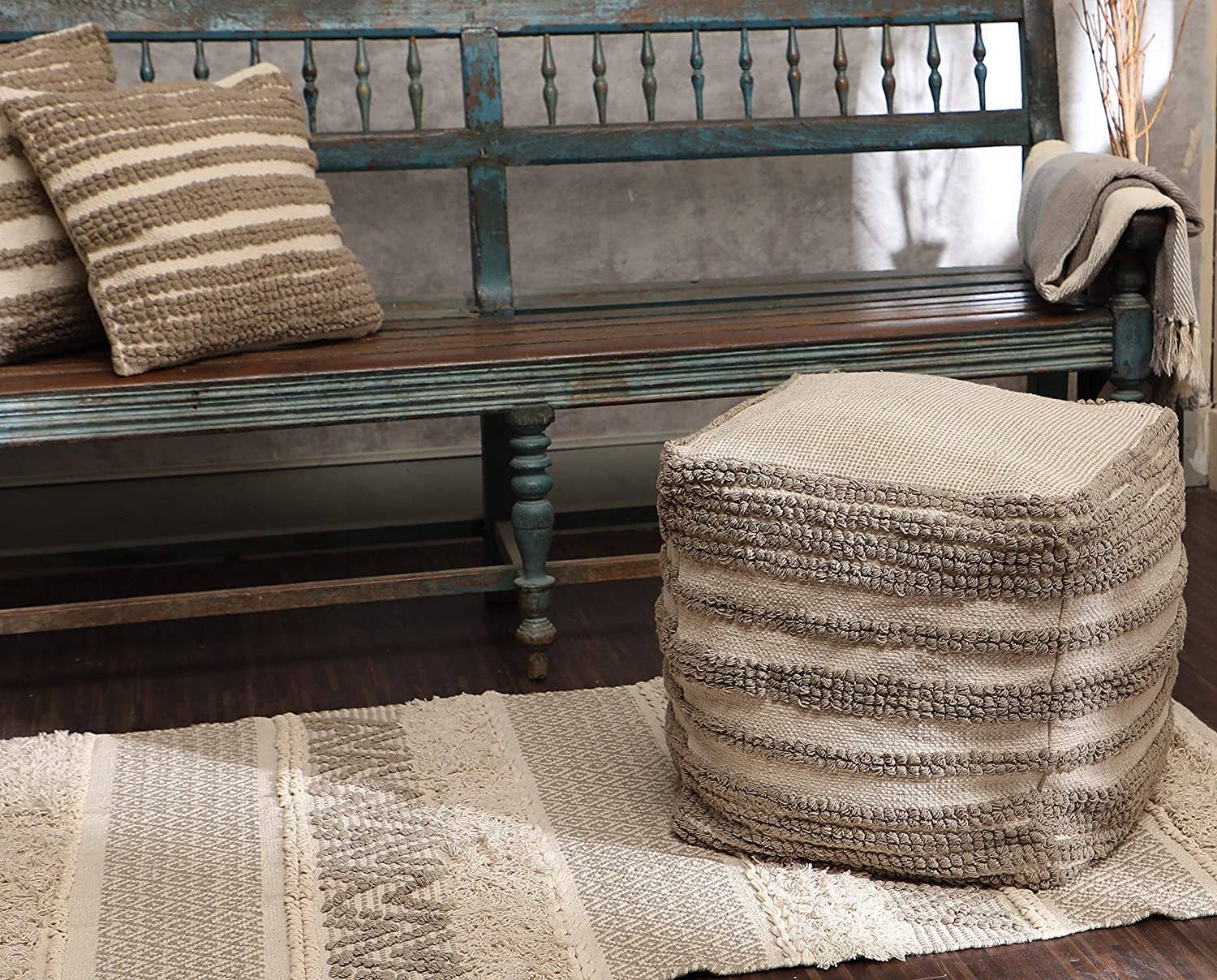 Natural REDEARTH Throw Pillow Covers 100% Cotton (18x18) Pack of 2 for wholesale on Faire7