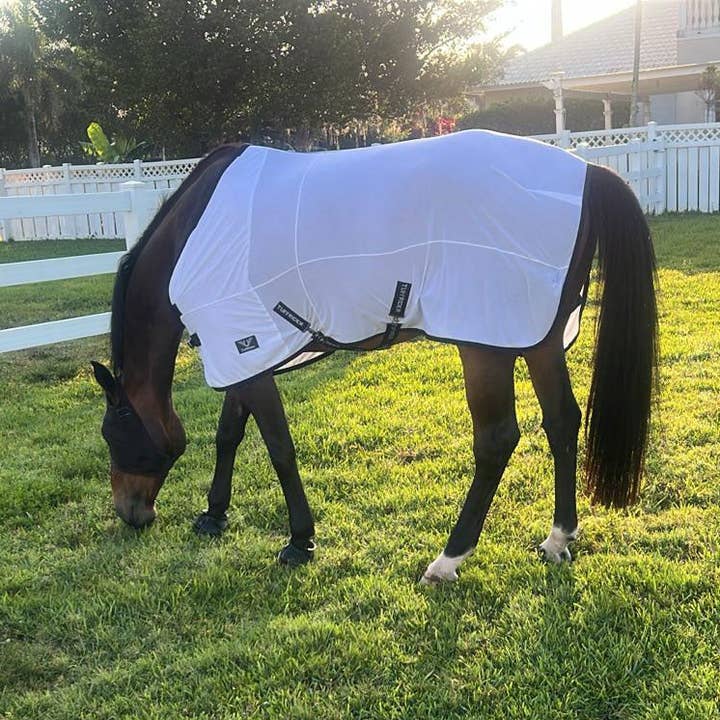 White TuffRider Comfy Mesh Stretch Fly Sheet for wholesale on Faire0