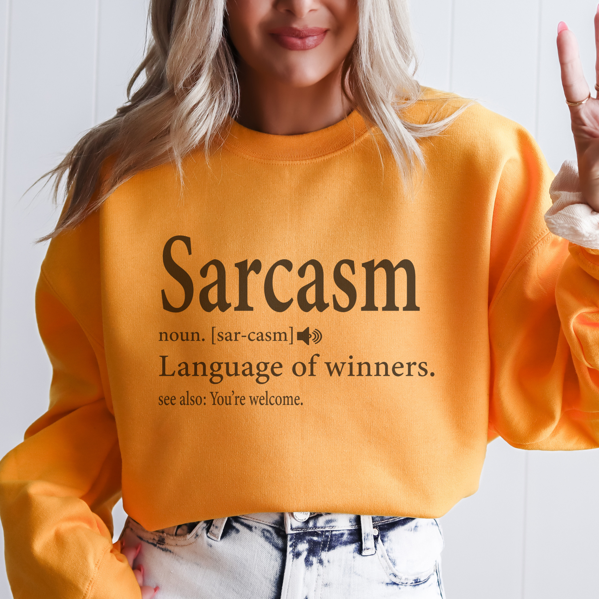 Trendznmore - Modern Graphic Apparel - Vente Sweat-shirt à imprimés – femme - Sweat-shirt graphique à col rond Funny Sarcasm Definition5