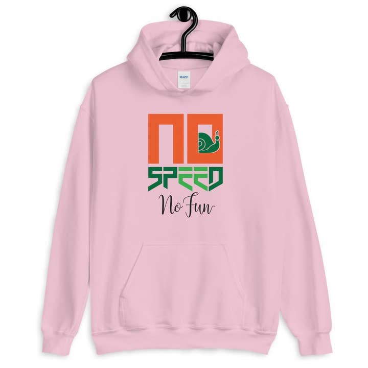 Niente velocità niente divertimento, stile, felpa con cappuccio, rosa speciale per la vendita all'ingrosso da parte di No Fun Company