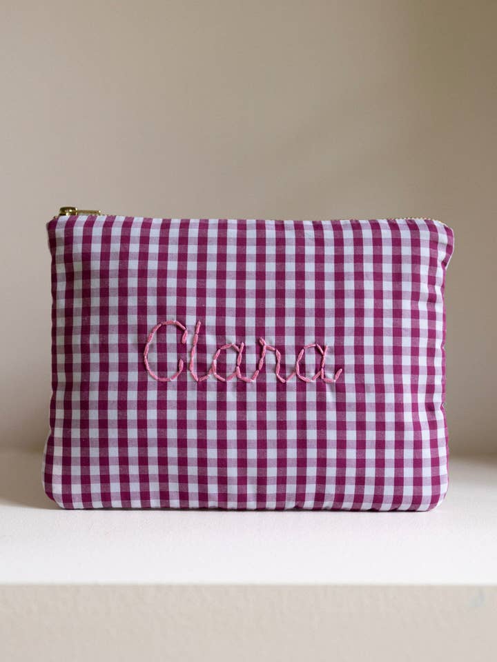 Dragkedjeförsedd påse - Vichy Bordeaux för wholesale av Noa de Cajou