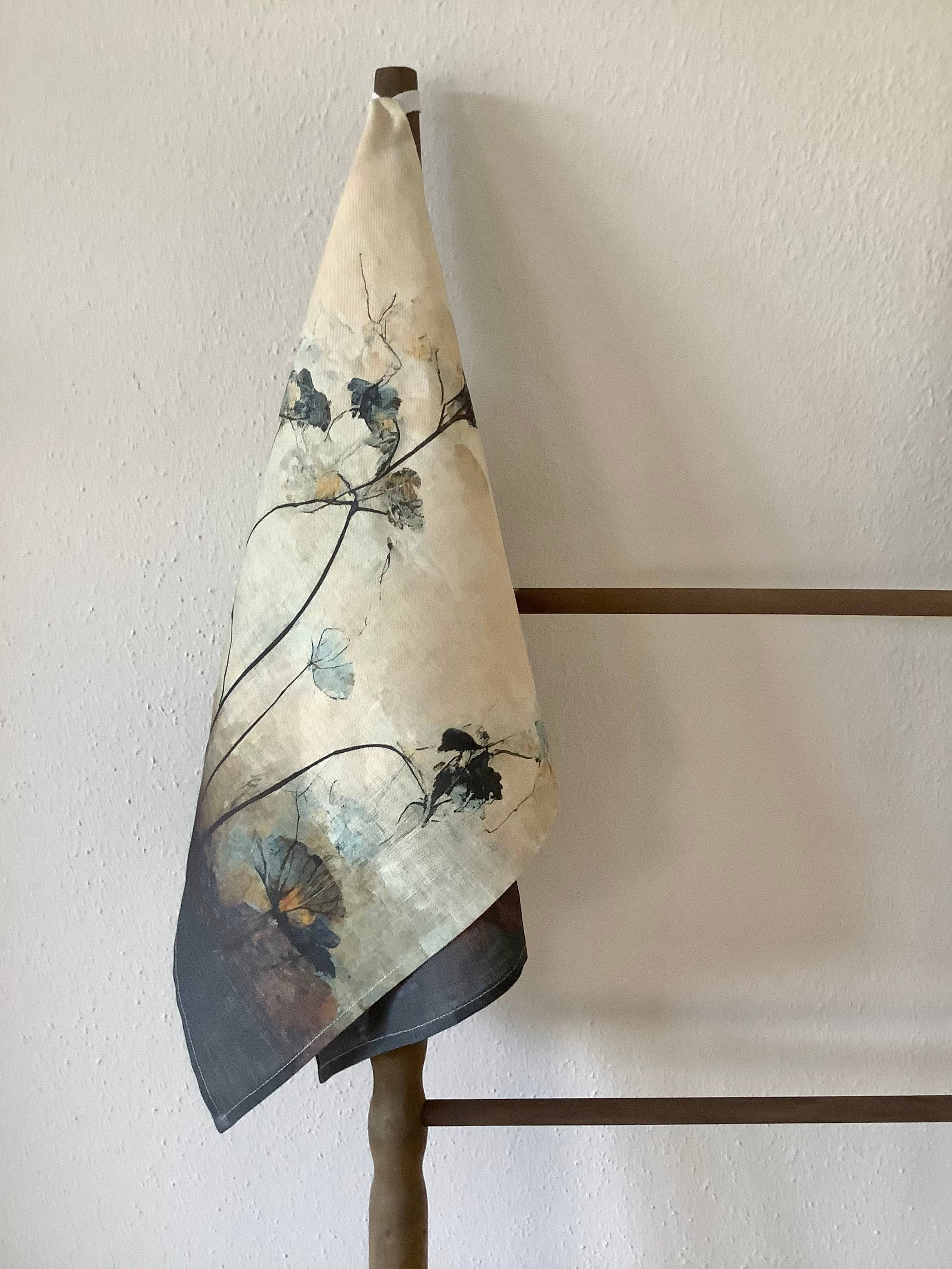 Suisse Maison de Lin - Wholesale Tea Towel - Japanese Calligraphy Blossom Kitchen/Tea Towel 1