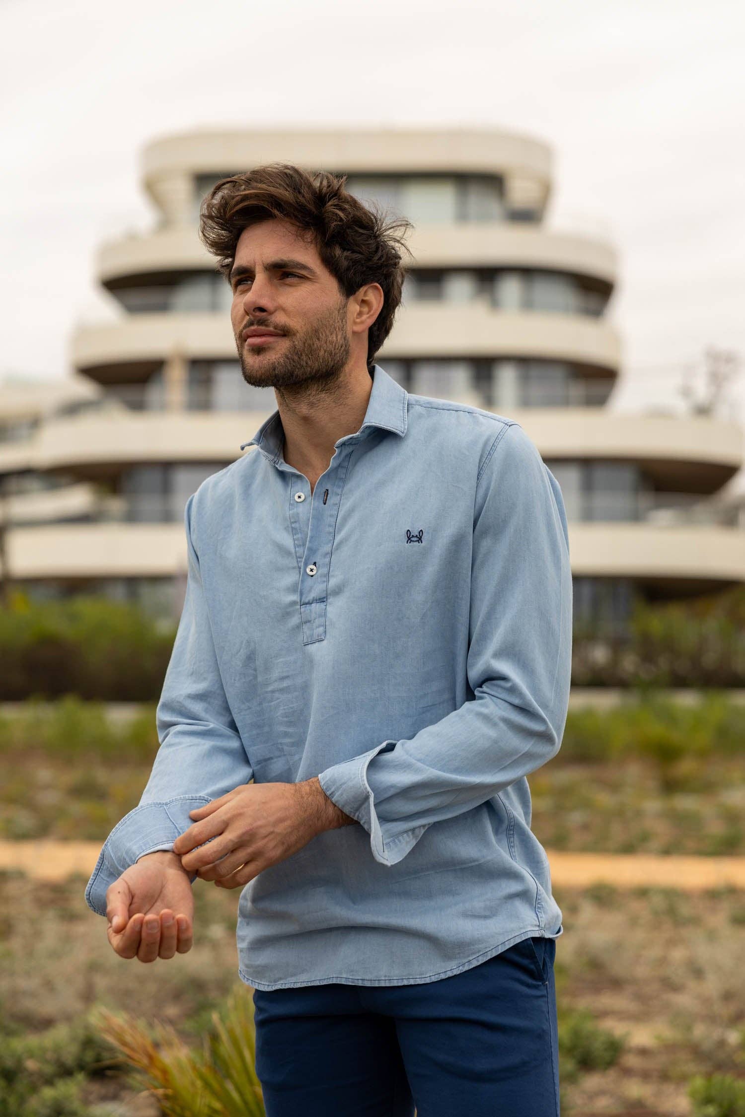 Custi Mikelo: Made in Spain - Vendita all'ingrosso Camicia - Uomo - Maglietta Sport Denim | Chiaro1