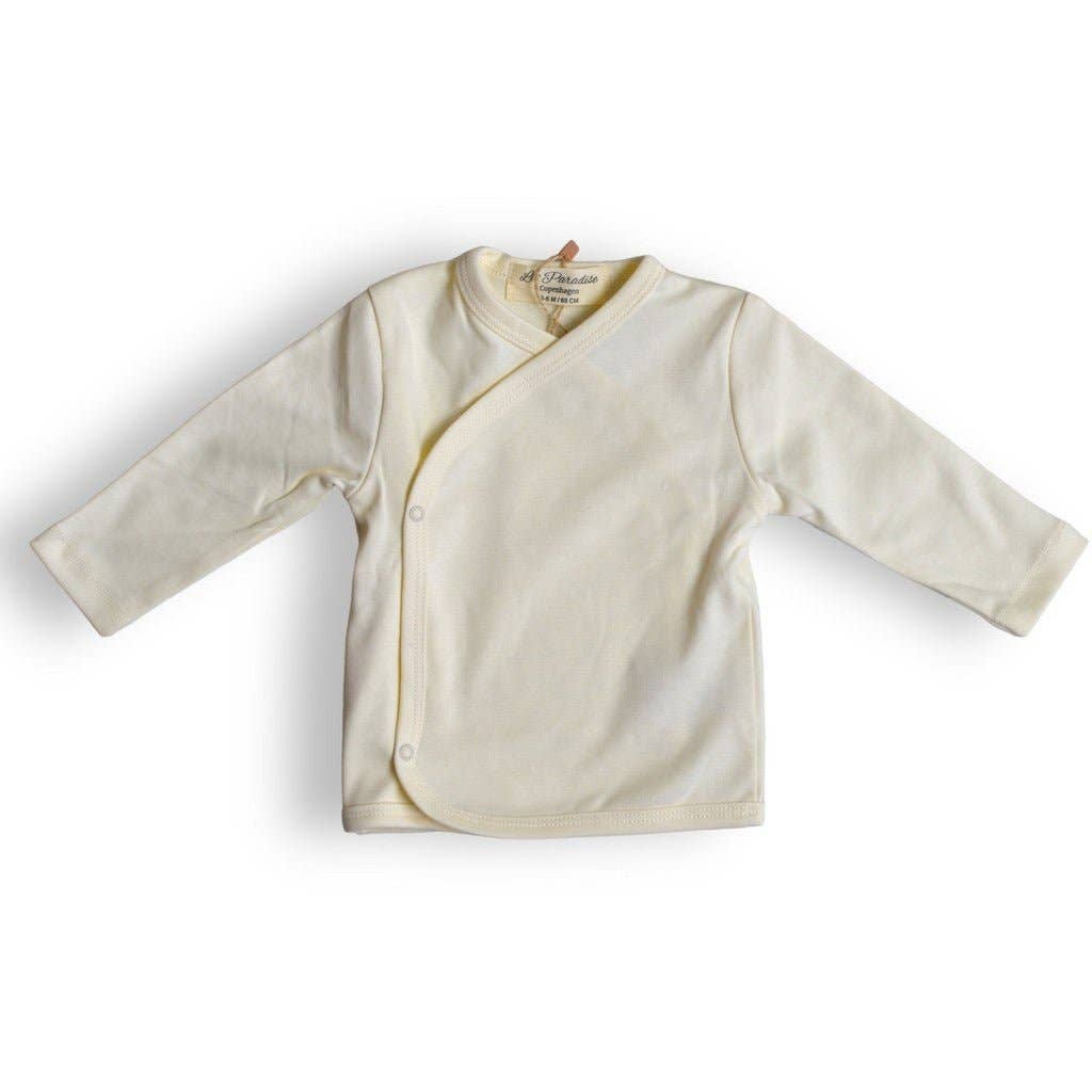Beige Organic Creamy Wrap Blouse for engroshandel på Faire0