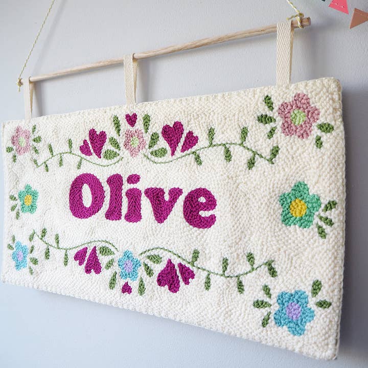 Toadstool and Name Wall Hanging for wholesale by Brown Betty Blue