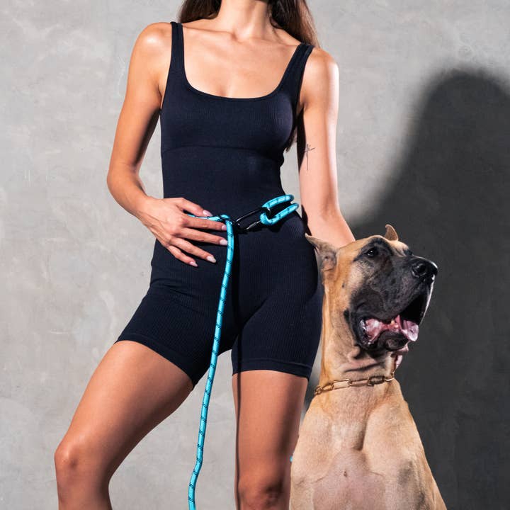Aqua Blue Running Hands-Free Dog Leash for wholesale by Runners Essentials by Without Limits