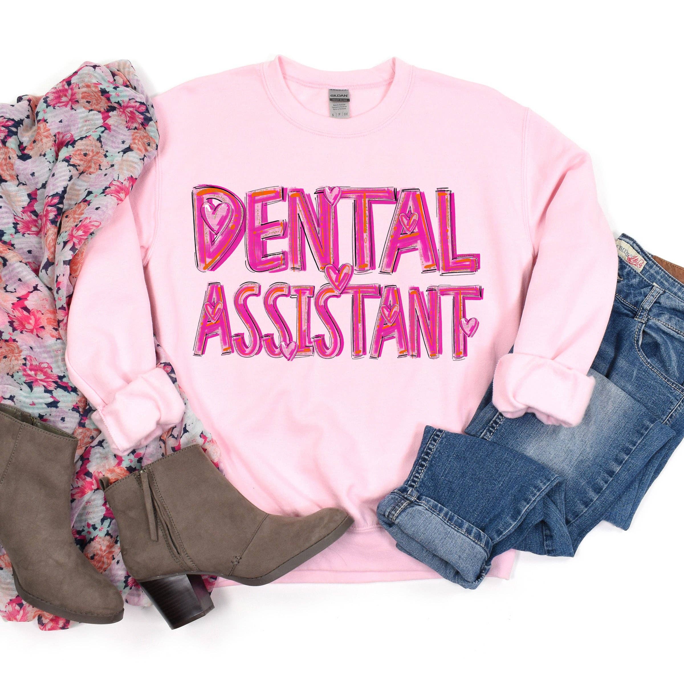 Flawless Transfers - Wholesale Sublimation Transfer - Dental Assistant Pretty In Pink #1062 - DTF Transfer0