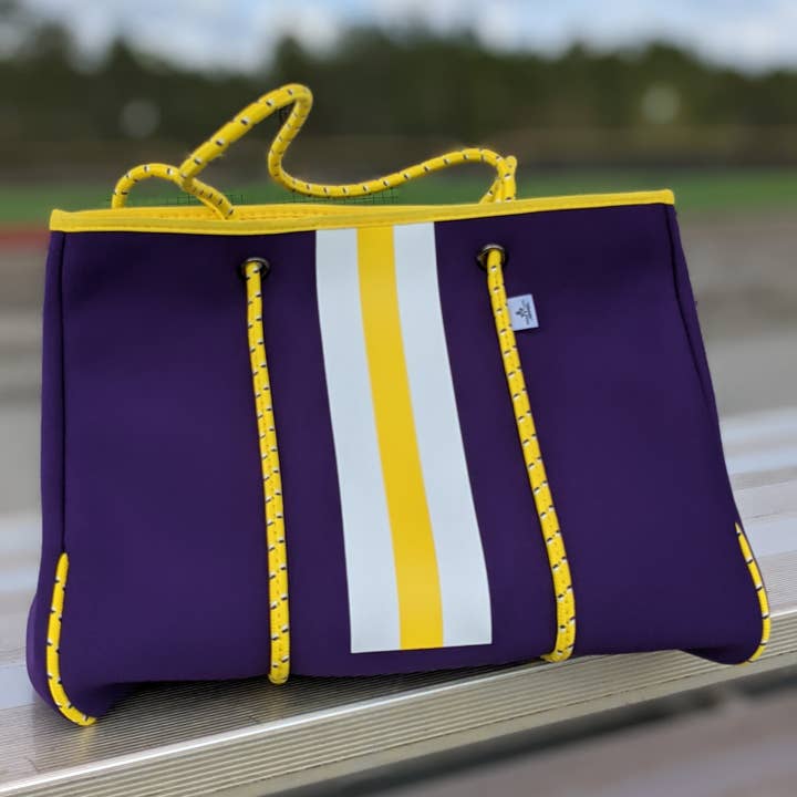 Sugar Lily's - Wholesale Tote Bag - Women's - Sugar Lily's- Neoprene Spirit Collection- Big Purple/Yellow2
