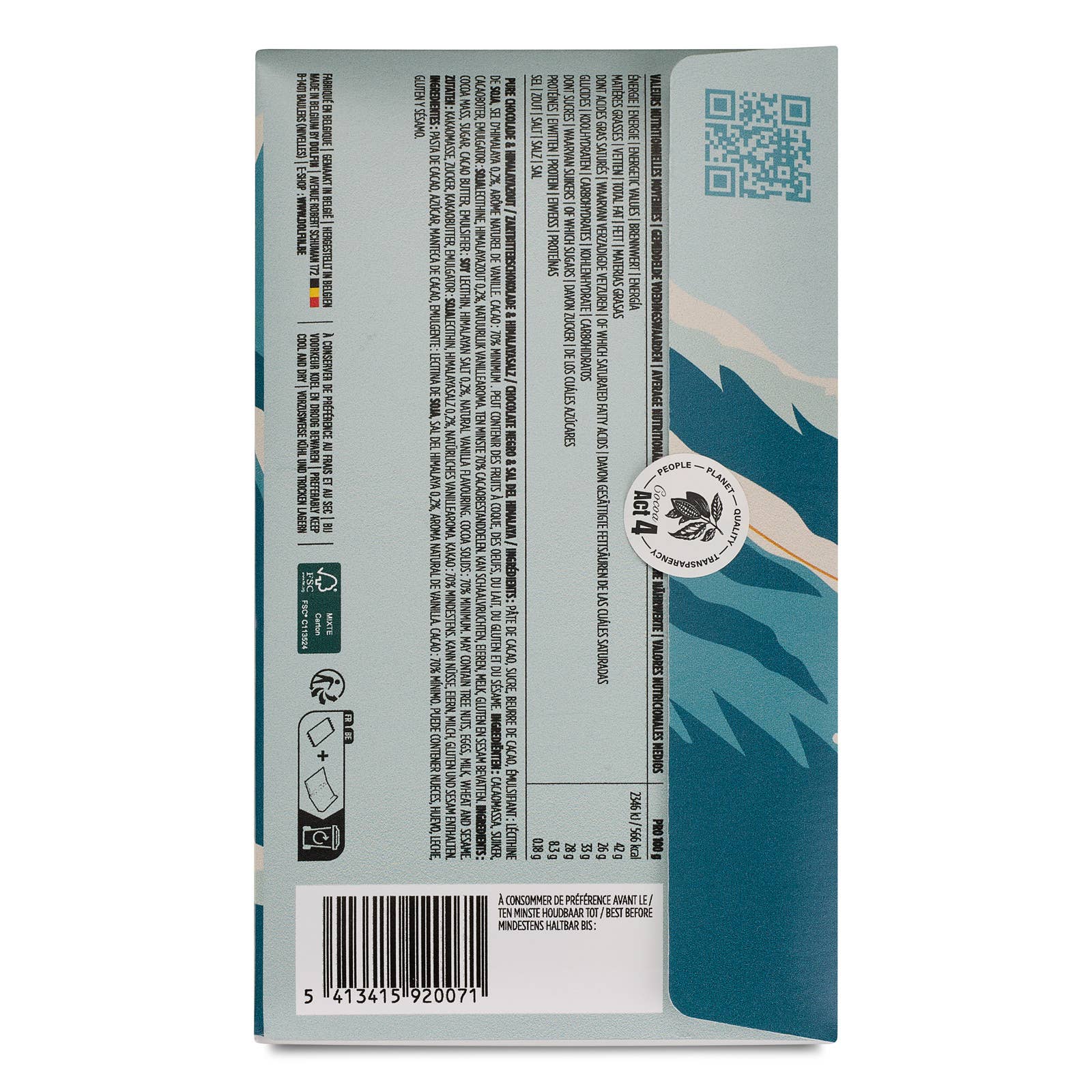 Dolfin - Wholesale Chocolate Bar - Vintage Winter Collection - Black 70% & Himalayan Salt2