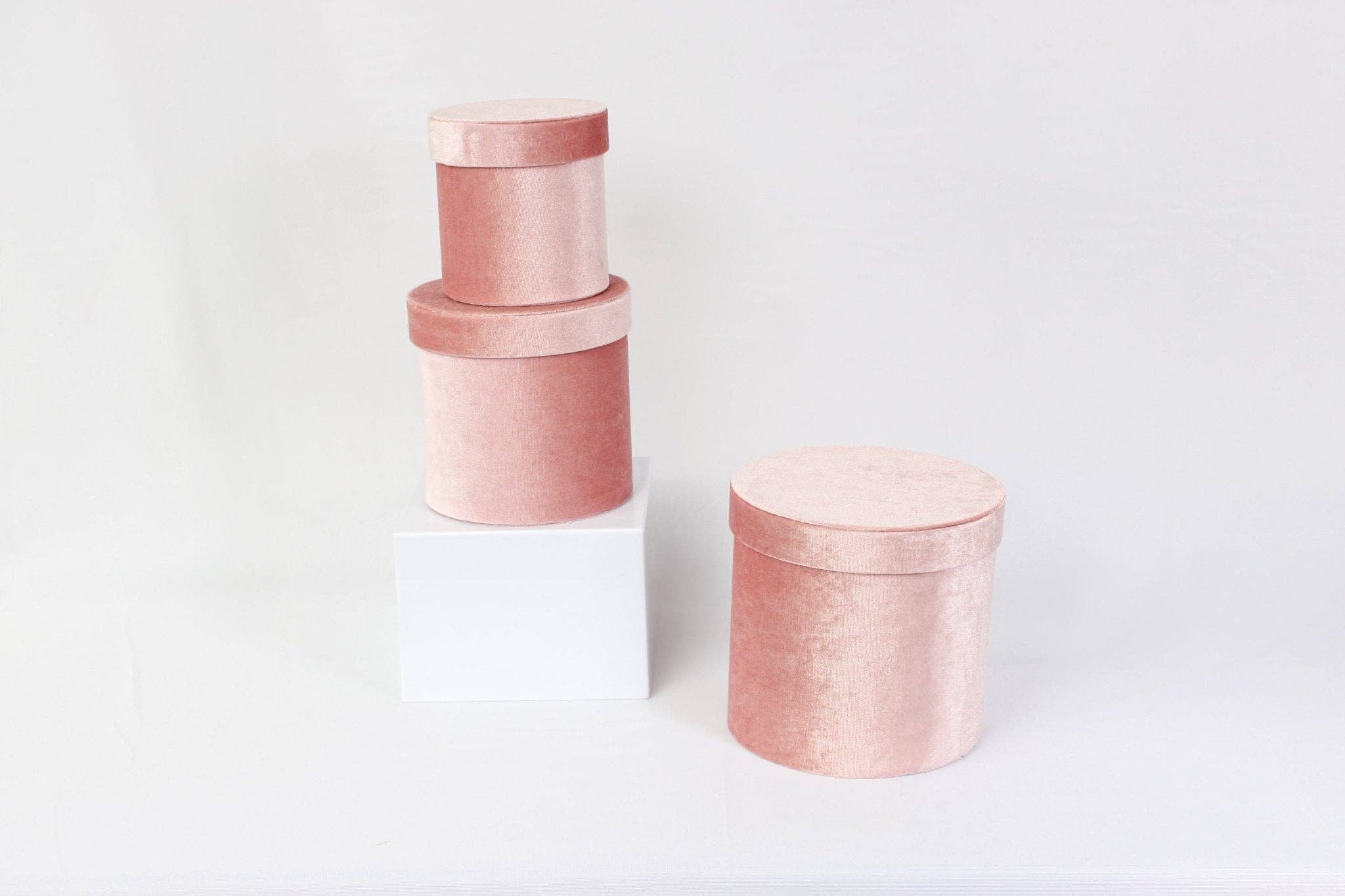 Elegant Design Supply - Wholesale Gift Box - Velvet Round Flower Hat Box with Lid13