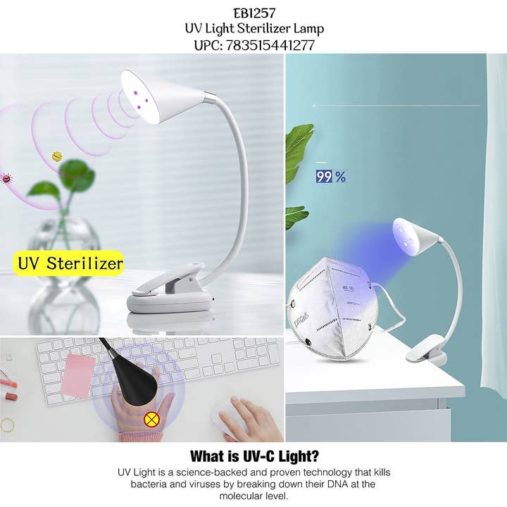 Tech Trendz - Wholesale Accent/Desk Lamp - UV Light Sterilizer Lamp