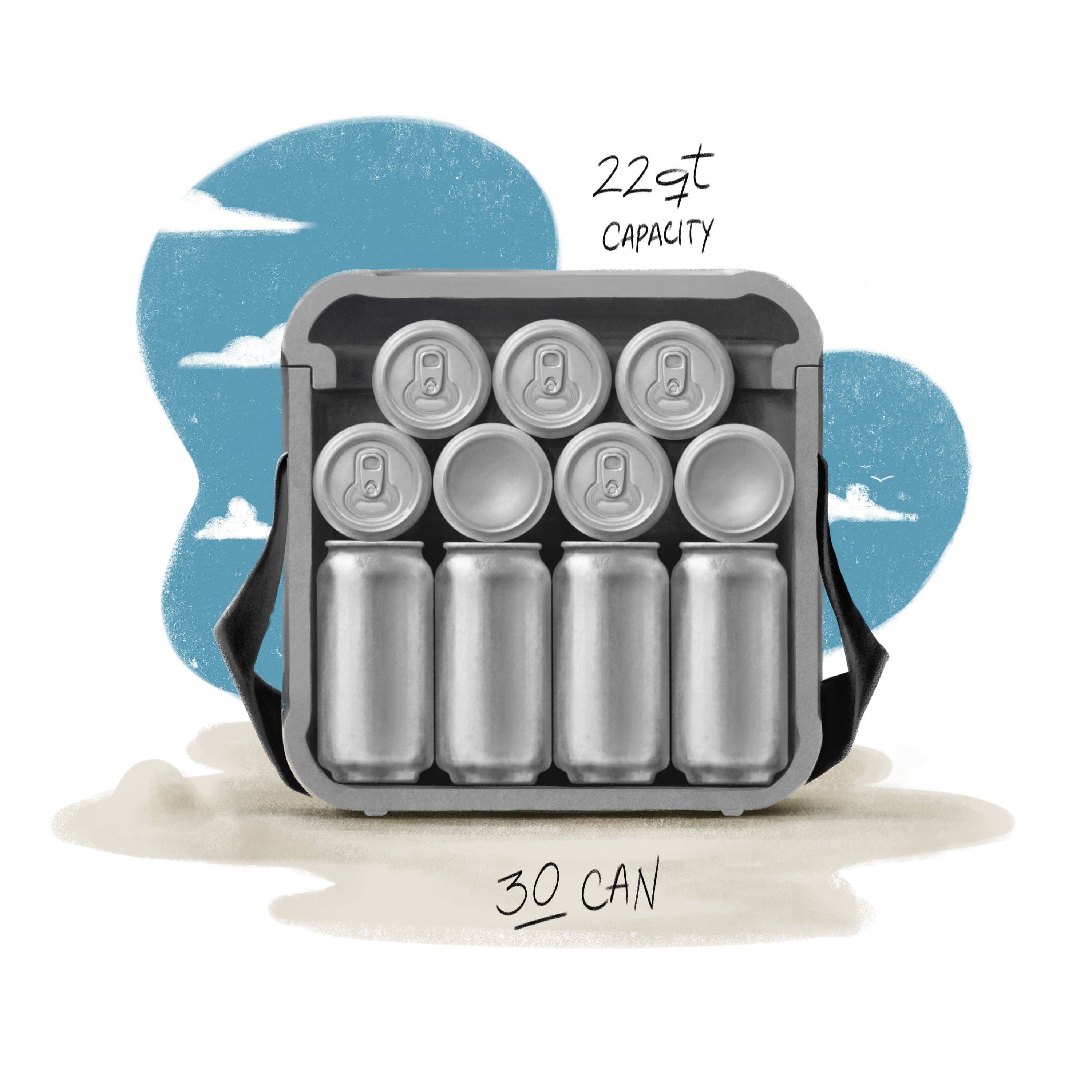 FOAM LLC - Venta al por mayor Nevera portátil/bolsa de refrigeración - Cool Grey7