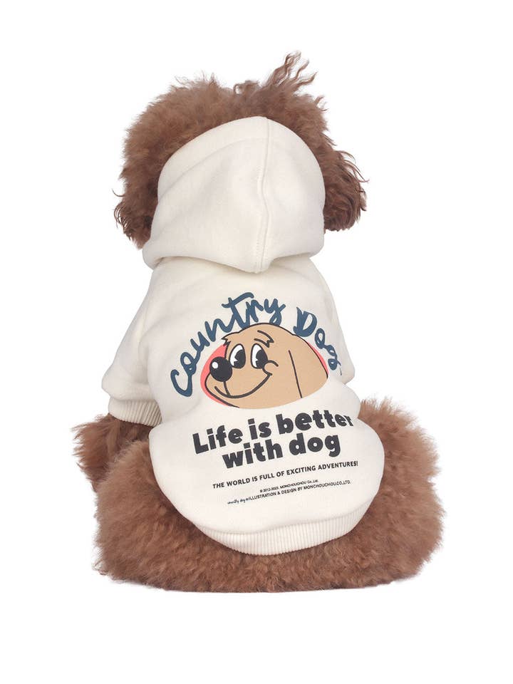 Life is Better with Dog hoodie . For Dogs . Cream for wholesale by Pets So Good