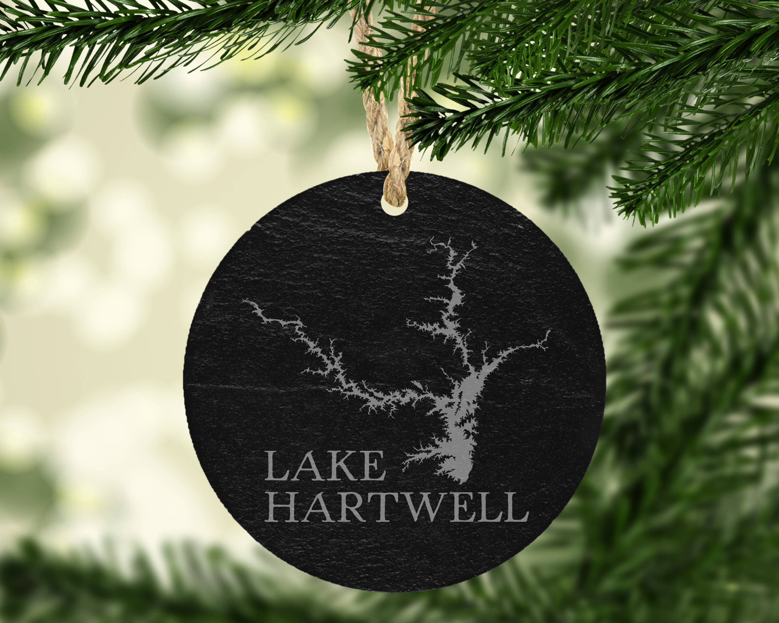 The Lillie Pad - Wholesale Ornament - Custom Lake Map Slate Christmas Ornament - Lake Gift8