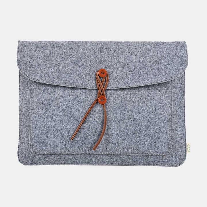 Eco-felt & Vegan Leather Laptop Sleeve - Knot for wholesale by Zwende