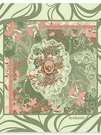 Carré modal 70x70cm CLEOPATRE JADE pour la vente par BROKANTE