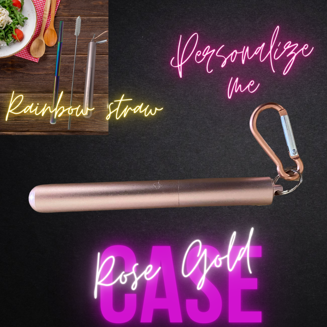 Suck It Up Straws - Vente Paille - Pailles métalliques télescopiques avec étui pour porte-clés et brosse de nettoyage80