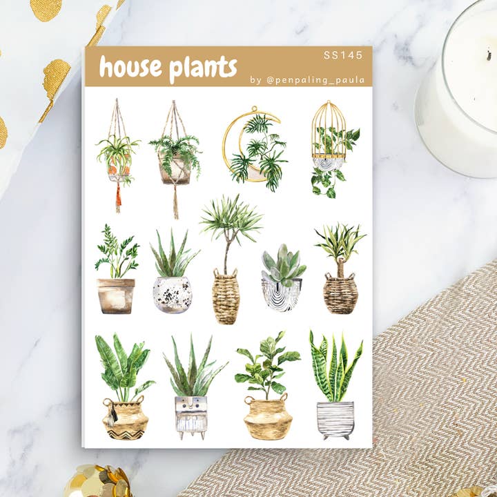 House Plants - Sticker Sheet for wholesale by Penpaling Paula