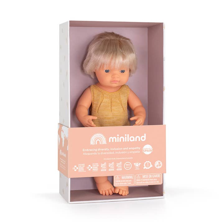 Miniland Educational - Wholesale Doll - Kids - Colourful Doll Cauca Girl Hearing Implant 15'' Ochre rompers