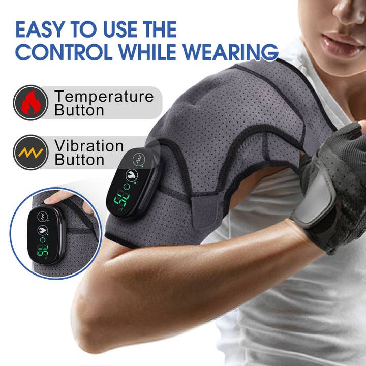 Electric Shoulder Massager Heating Pad Vibration Massage Support Belt Arthritis Pain Relief Shoulder Thermal Physiotherapy Brace for wholesale on Faire