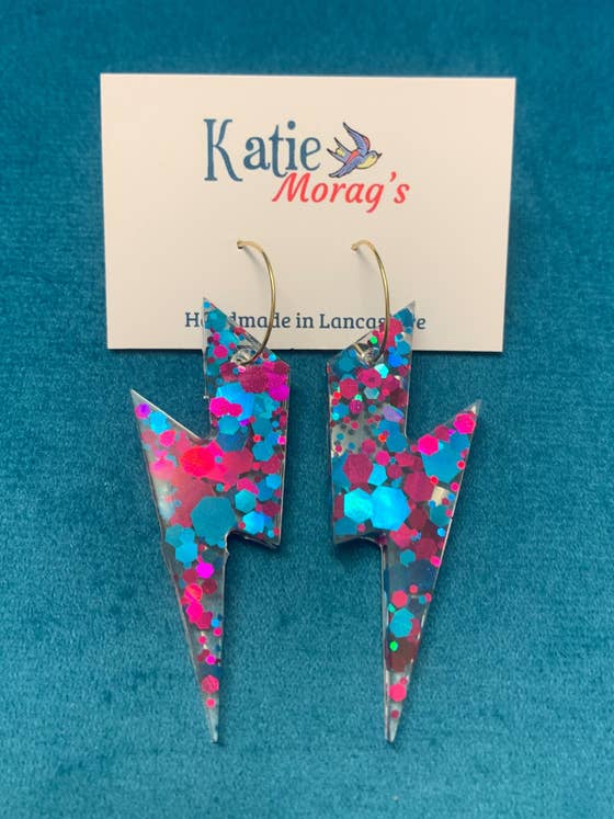 Large Lightning Bolt Hoops for wholesale by Katie Morags